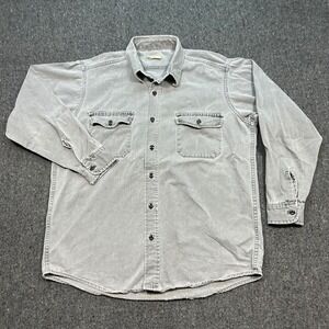 Melton Distressed Vintage Mens Grey Workwear Classmaster Button Down Shirt